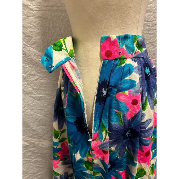 Vintage Women’s Skirt Tropical Floral 80s Style, Zip and Clip! - Picture 5 of 5